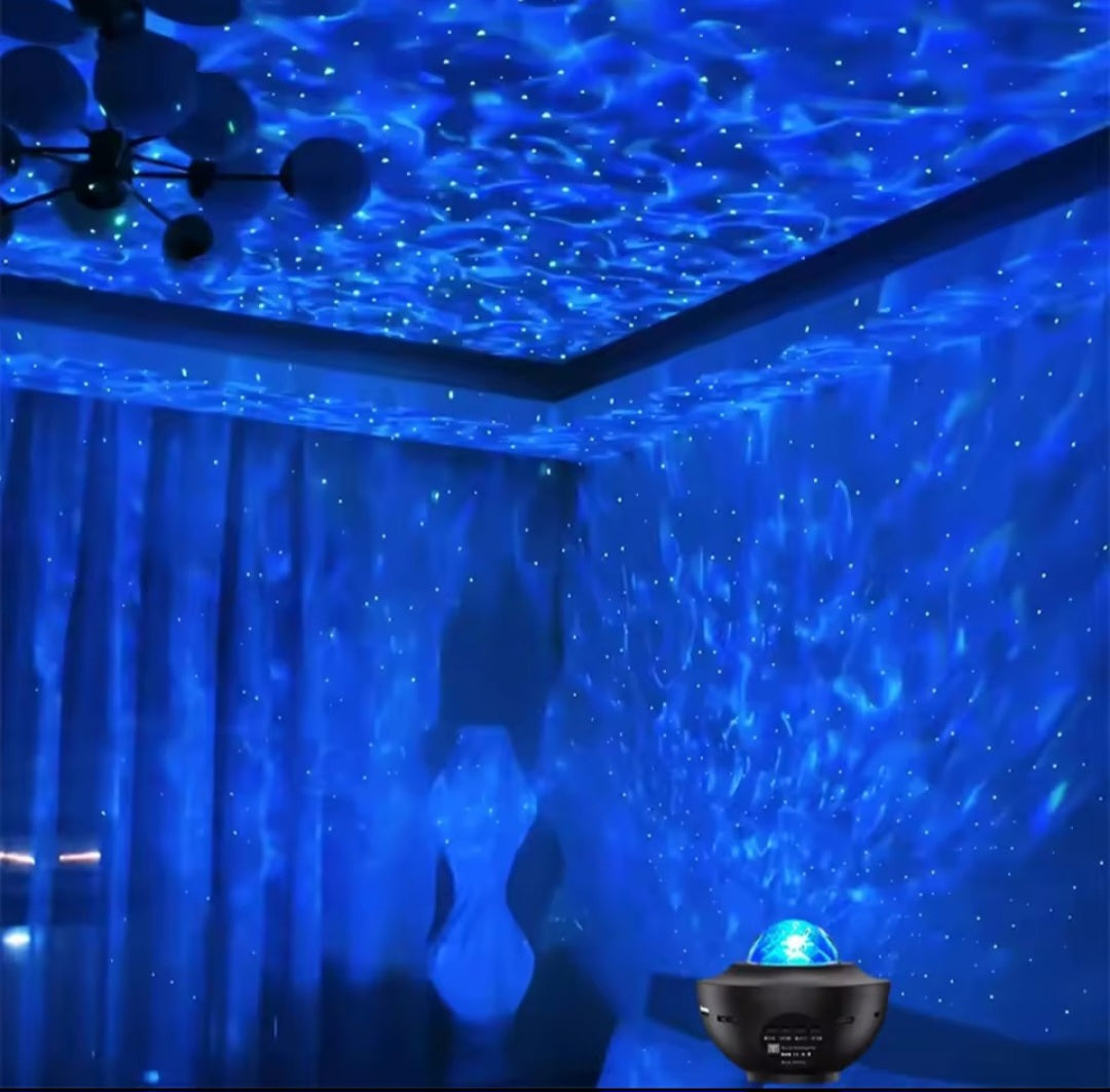 LED Yıldızlı Gökyüzü Projektör Gece Lambası Uzaktan Kumanda Anahtarı USB Müzik Çalar Okyanus Dalgası Galaxy Ortam İşığı Çocuklar Doğum Günü Hediyesi
