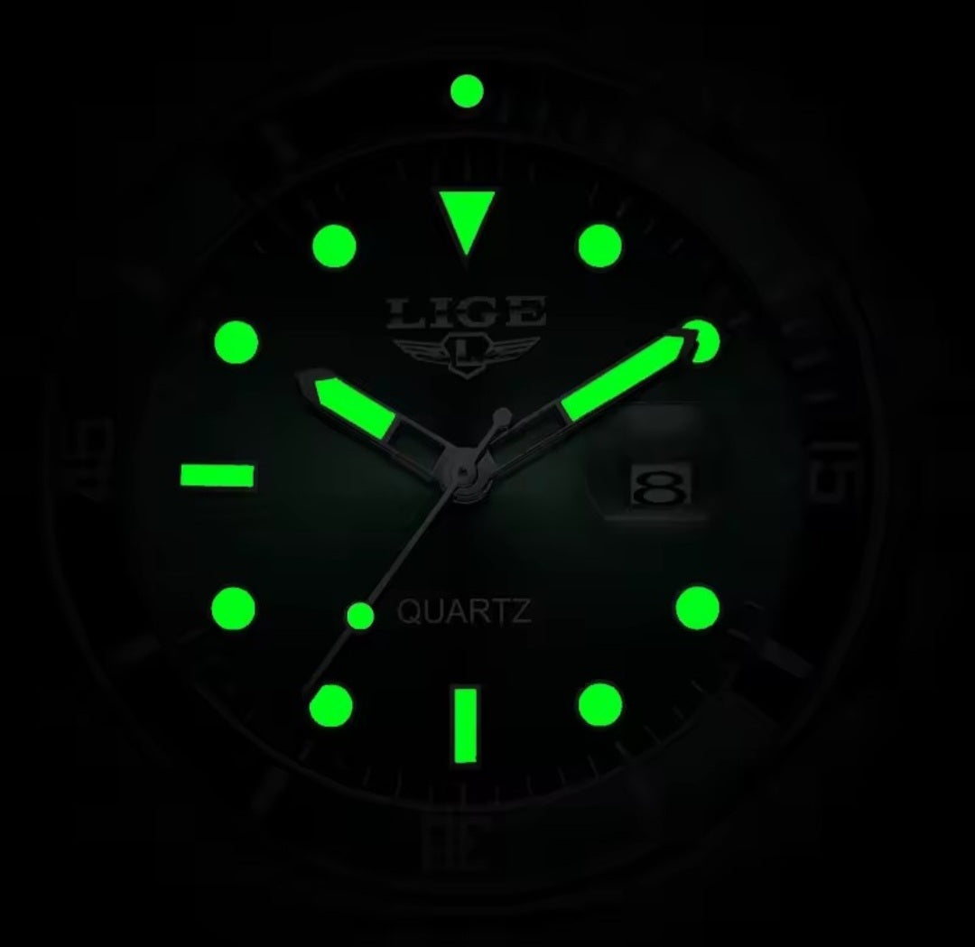 LIGE Yeni Saat Erkek İş Günlük Kol Saati Lüks Tarihli Quartz Saat Paslanmaz Çelik Erkek Saatleri Relogios Masculino