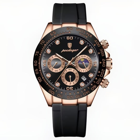 POEDAGAR Moda Lüks Erkek Kol Saati Kronograf Tarih Yüksek Kaliteli Kuvars Erkek Izle Su Geçirmez Aydınlık Askeri erkek Saatleri