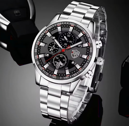 Moda erkek spor saatler erkekler iş paslanmaz çelik kuvars İzle lüks adam rahat takvim aydınlık saat Reloj Hombre